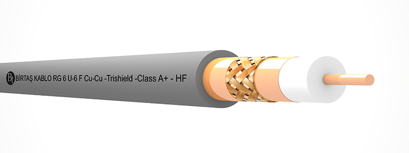 RG 6/U-46 F HF Trishield (Cu/Cu) / Class A+